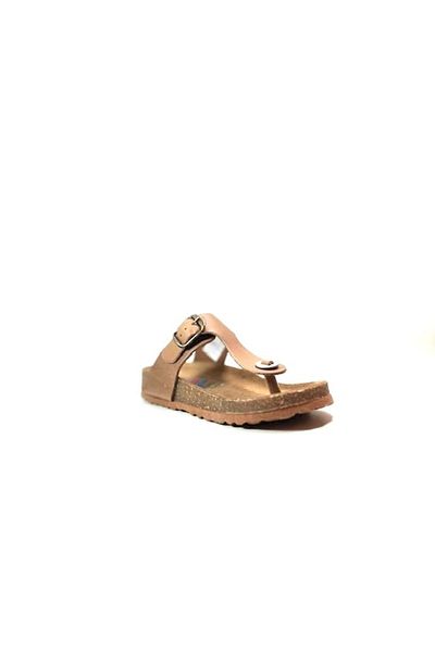 Onlo Ayakkabı Παιδικές παντόφλες Pafi 100 Genuine Leather Sand Ορθοπεδικές Σαγιονάρες