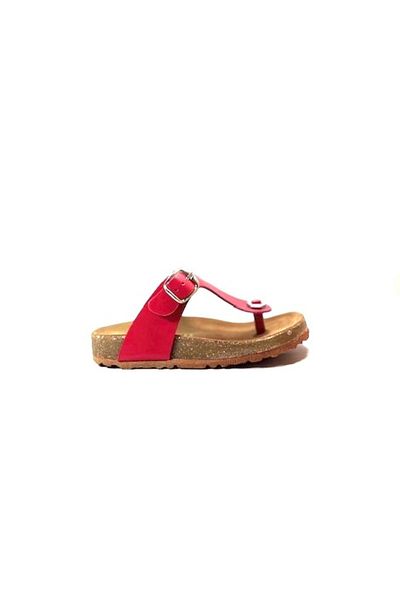 Onlo Ayakkabı Pafi 100 Genuine Leather Red Orthopedic Flip Flops for Girls