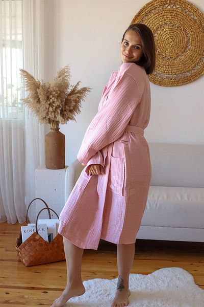vivamaison Μπουρνούζι Kimono για ενήλικες, 100% βαμβάκι 4 στρώσεων Multi Muslin