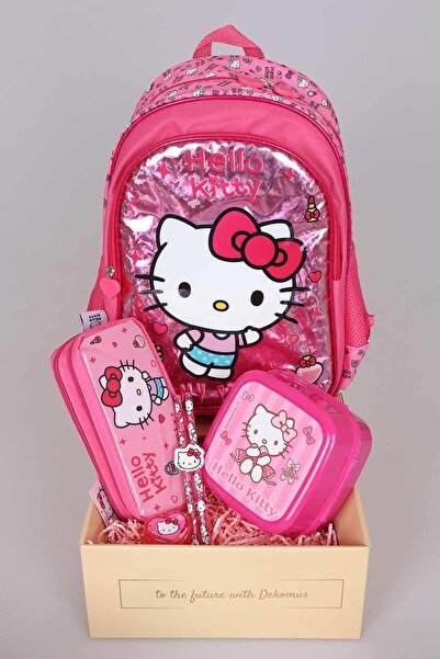 Hello Kitty DEKOMUS İLE ÖZEL KUTULU LİSANSLI HELLO KITTY "PINK LOVE" KIRTASİYE VE OKUL SETİ