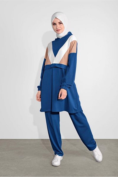 TRENDTESETTÜR Γυναικείο σετ με κουκούλα Navy Blue (INDIGO) 5336