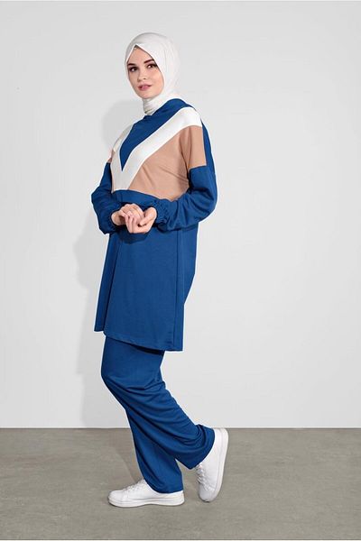 TRENDTESETTÜR Γυναικείο σετ με κουκούλα Navy Blue (INDIGO) 5336