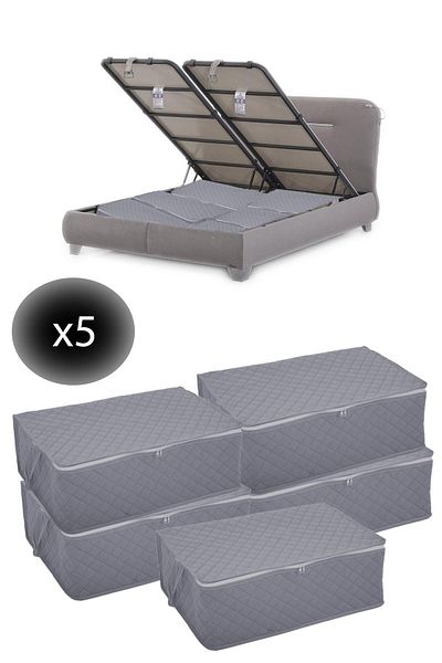 ADARYA HOME 5 Καπιτονέ Μπάσο 60x40x22 - Μεγάλο Μπάσο (ΑΝΘΡΑΚΙΤΗ)