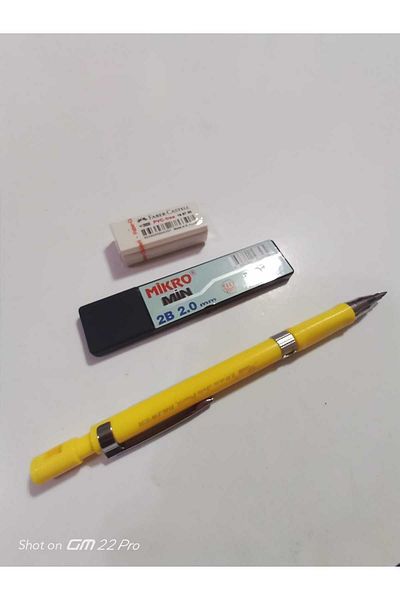 Mikro 2 MM THICK NIB PEN AND ERASER (3 PIECES)
