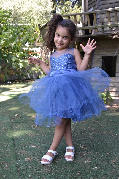 süer butik short evening dress with tail
