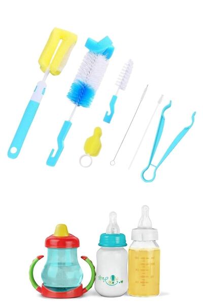 Buffer 7 Parça Biberon Uzun Kavanoz Termos Suluk Sürahi Yağ Şişe Içi Temizleme Fırçası Aparatı Seti