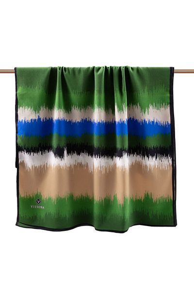 Vissona Γυναικείο σάλι πολυτελείας Medina Silk Emerald Green