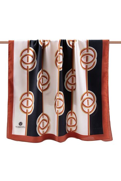 Vissona Γυναικείο σάλι Tan Luxury Medina Silk