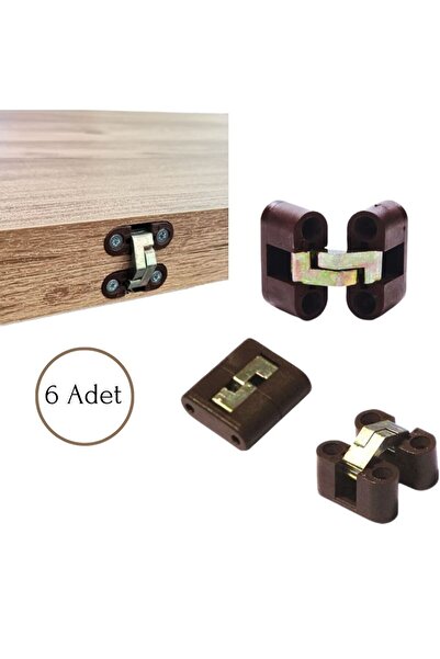 THE WINDS Akıllı Masa Menteşesi Kahve, Oval Kırma Katlanır Masa Menteşesi 6 ADET KAHVERENGİ