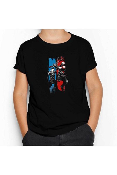 Z zepplin Детска тениска God of War Atreus Kratos Family Black
