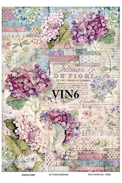 LİNEART Lineart Brass Decopage Paper VIN6