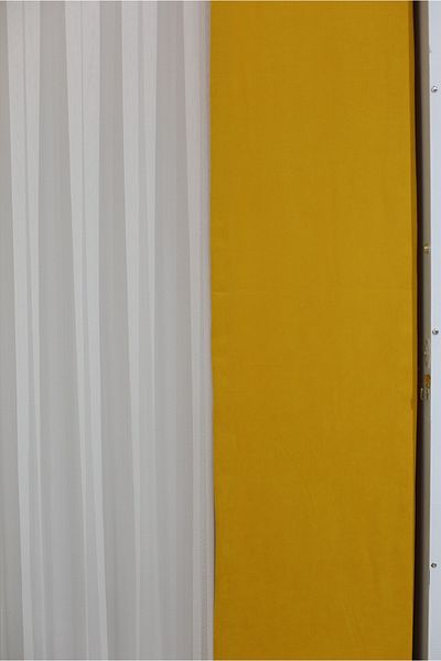 MEVVA HOME Plain Stitching (No Pleat) Velvet Background Single Wing Curtain Mustard Yellow