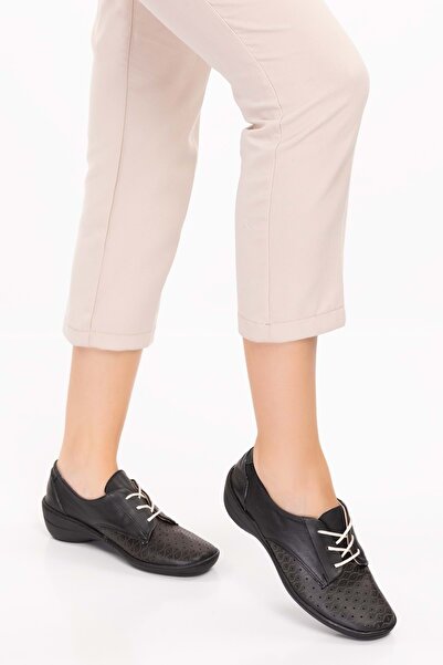 Gondol Women's Genuine Leather Anatomical Sole Laser Perforated Casual Shoes Esfa.8702