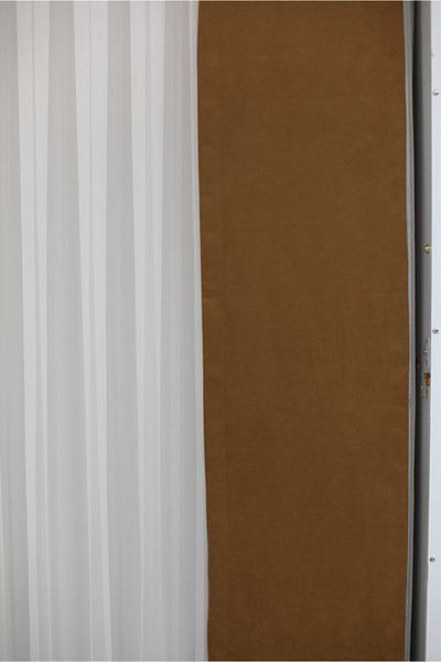 MEVVA HOME Plain Stitching (No Pleat) Velvet Background Single Wing Curtain Milk Coffee