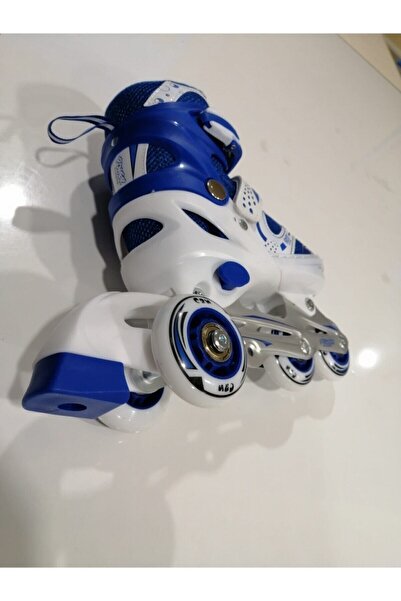 Can Spor Can Beginner Skating Double/Single Row Adjustable S(31-34) Silicone Wheel Blue