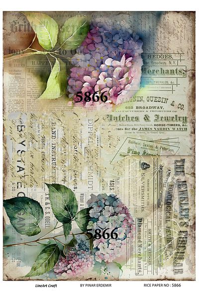LİNEART Lineart Brass Decopage Paper no:5866