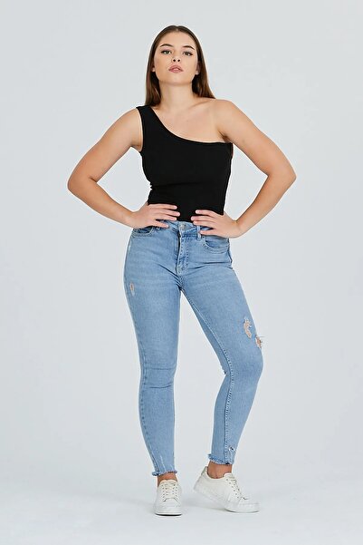 Uğur Böceği Ticaret Чорний боді з одним плечем на кнопках