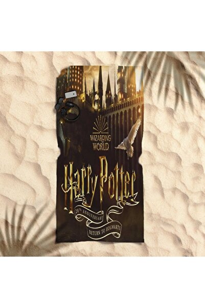 hediyechy Δώρο Παπλωματοθήκη Χάρι Πότερ Μαύρο Ροζ με τύπωμα Πετσέτα Πιάζ