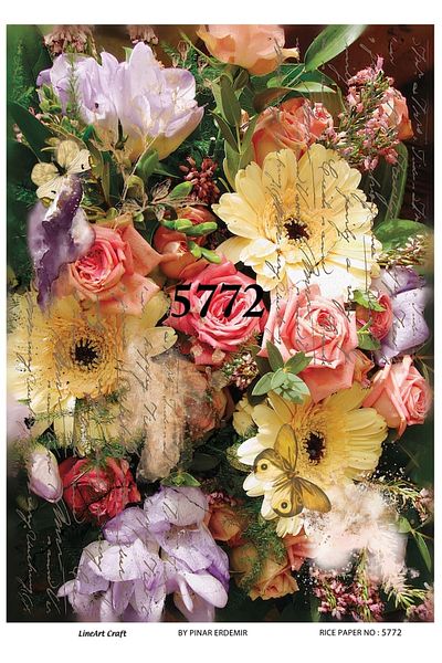 LİNEART Lineart Brass Decopage Paper no:5772