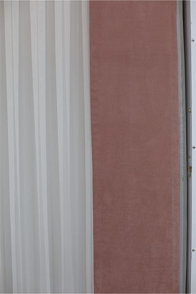 MEVVA HOME Plain Stitching (No Pleat) Velvet Background Single Wing Curtain Dried Rose