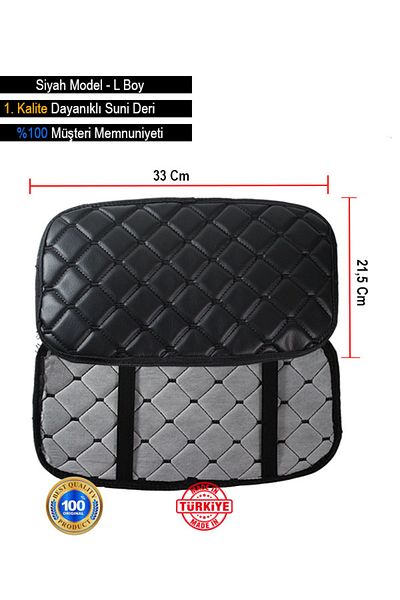 emreticaret For Subaru Legacy (2008-2012) Leather Auto Armrest Case Cover Capitone Sponge Black Embroidered