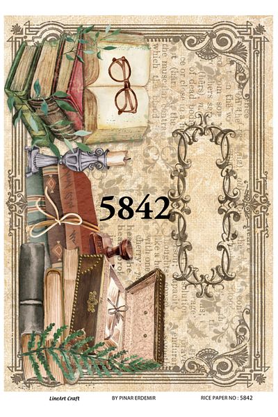 LİNEART Lineart Brass Decopage Paper no:5842