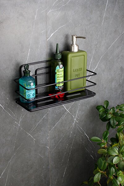 HIMYHOME Kristal Raflı Ekonomik Paslanmaz Banyo Ve Kozmetik Düzenleyici Siyah...