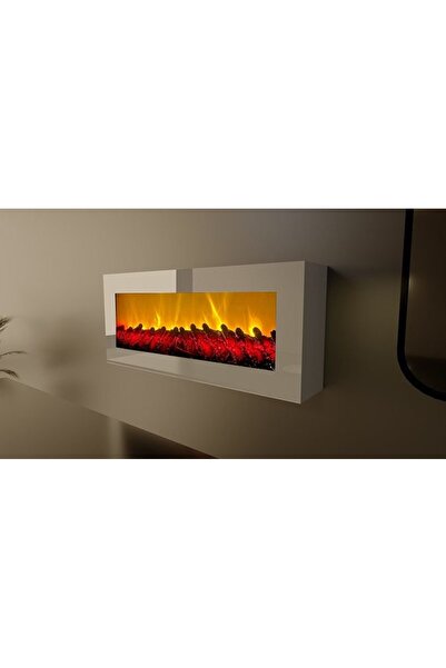 ŞÖMİNE EVİ DEKORATİF ŞÖMİNE 5 RENK EFEKTİ+Bluetooht + Uzaktan Kumanda + ateş ...