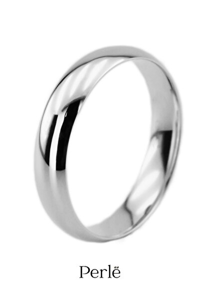 Perle Takı 4mm Bombeli Klasik Alyans , Gümüş Alyans , 925 Ayar Gümüş Nişan Yü...