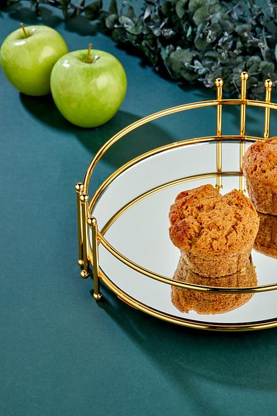 FBZhome Luxury Mirrored Gold Stainless Full Steel Round Serving Serving Napkin Holder