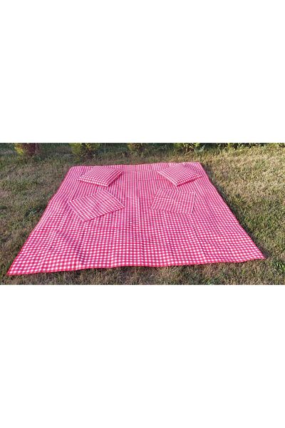 Angels' Collection Red Gingham Care Free - Picnic Set with Liquid Repellent Feature 5 Pieces 170 - 170