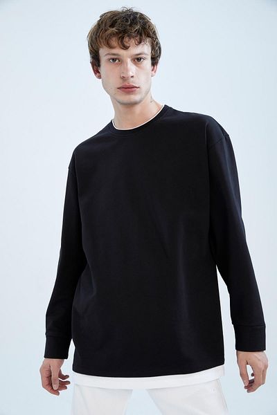 DeFacto Oversize fit mikina Crew s dlouhým rukávem a měkkým fuzzy