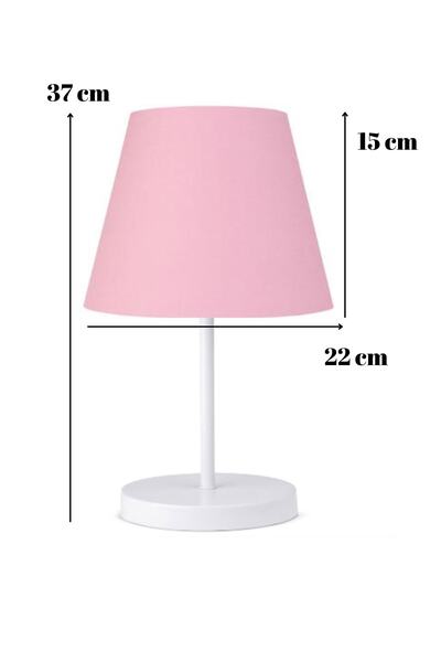 HOMİNG Artgift Beyaz Gövdeli Üçlü Avize Ve Abajur Seti Pembe Kumaş