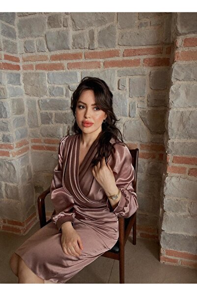 LAVENDEL Abehlia Dalya Kadın Gül Kurusu Abiye/elbise