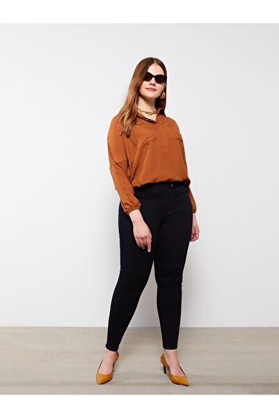 LC Waikiki Büyük Beden Skinny Fit Cep Detaylı Kadın Rodeo Jean Pantolon