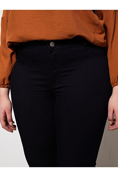 LC Waikiki Büyük Beden Skinny Fit Cep Detaylı Kadın Rodeo Jean Pantolon
