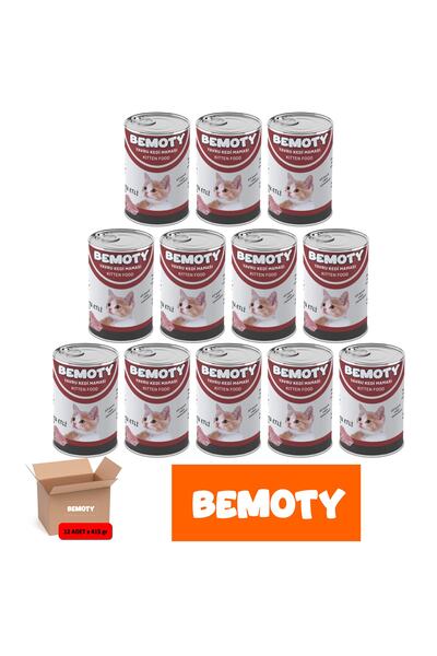 BEMOTY Kuzu Etli Yavru Kedi (KITTEN) Konserve Yaş Mama 415gr *12 Adet