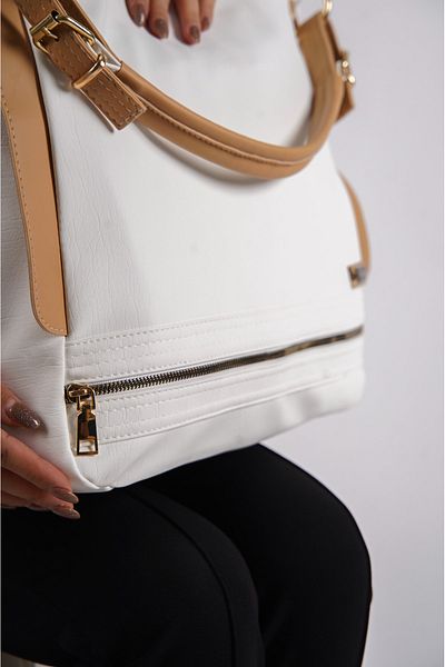 Solo Bag ΓΥΝΑΙΚΕΙΑ ΤΣΑΝΤΑ ΩΜΟΥ ΛΕΥΚΗ ΑΠΟ ΔΕΡΜΑΤΙΝΗ