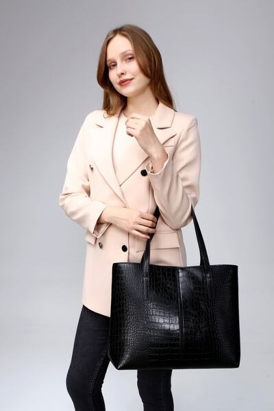 Luvenis Дамска чанта за документи и лаптоп с крокодилски мотив, 13-14 инча