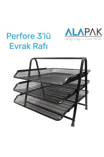 Alapak Μεταλλική σχάρα χαρτιού 3 τεμαχίων Μαύρη