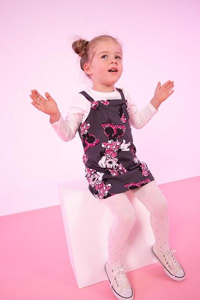 DeFacto Baby Girl Disney Mickey & Minnie Salopette Long Sleeve T-Shirt Set
