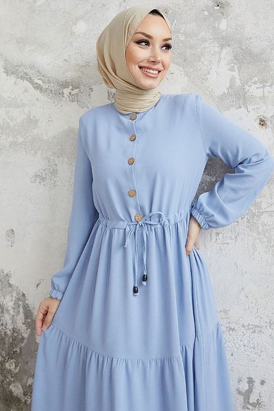 InStyle Φόρεμα Ayrobin με κουμπιά Pamela - Baby Blue