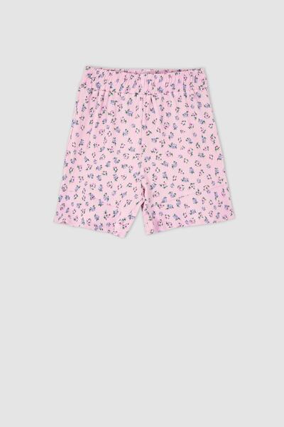 DeFacto Girl's Floral Strappy Blouse and Shorts 2-Piece Set