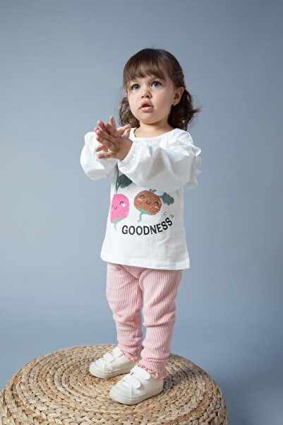 DeFacto Kız Bebek Bisiklet Yaka Uzun Kollu Penye Tişört