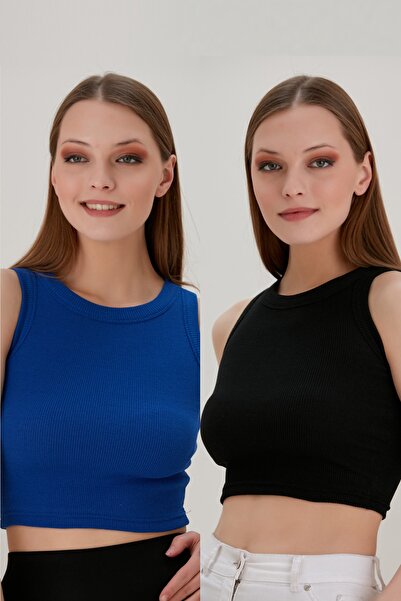 CATSPY 2-dijelni komplet bluza: Uskog kroja široka Sa paspulom Halter izrez R...