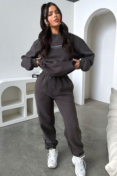CLAYES 2 Σετ φόρμας Φούτερ Jogger - Smoked Printed Oversize Raised Hooded
