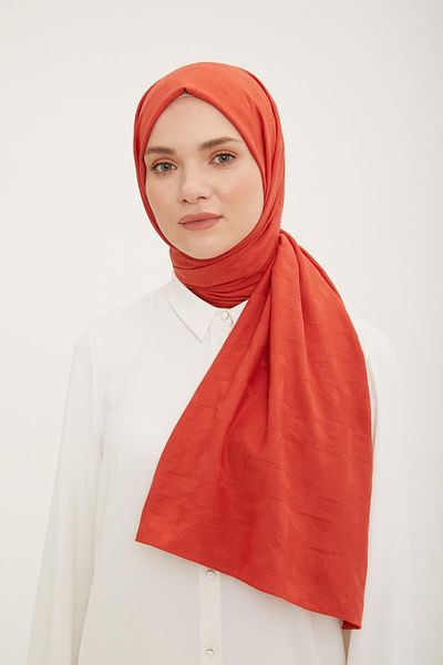 Armine Jazz (Jazz) Geometric Patterned Cotton Shawl - Pomegranate Flower Design
