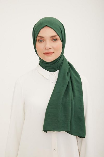 Armine Green Geometric Patterned Cotton Jazz Shawl