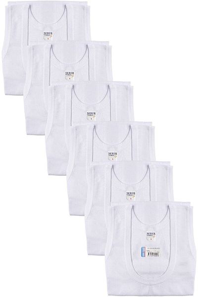 Seher Yıldızı 6-pack Combed Cotton White Men's Undershirt