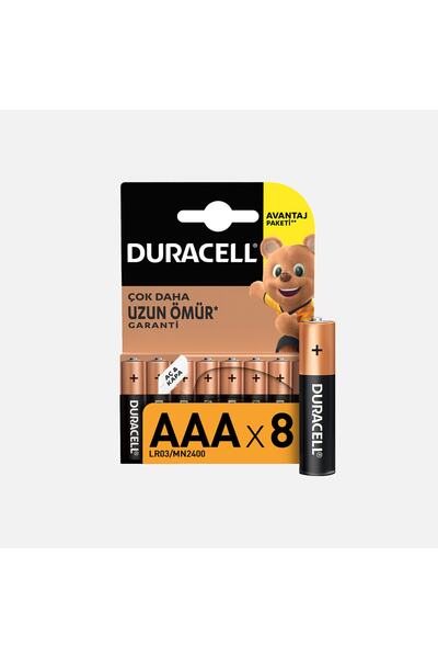 Duracell 8'li Alkalin AAA İnce Kalem Pil